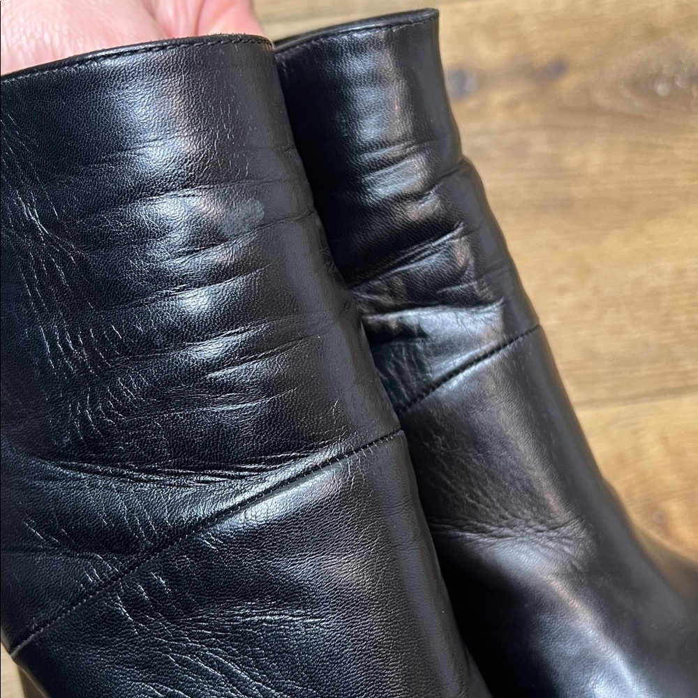 Marni Black Leather Pull On Ankle Boots Size 38 1/2/8.5US - Picture 8 of 10